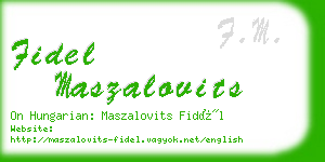 fidel maszalovits business card